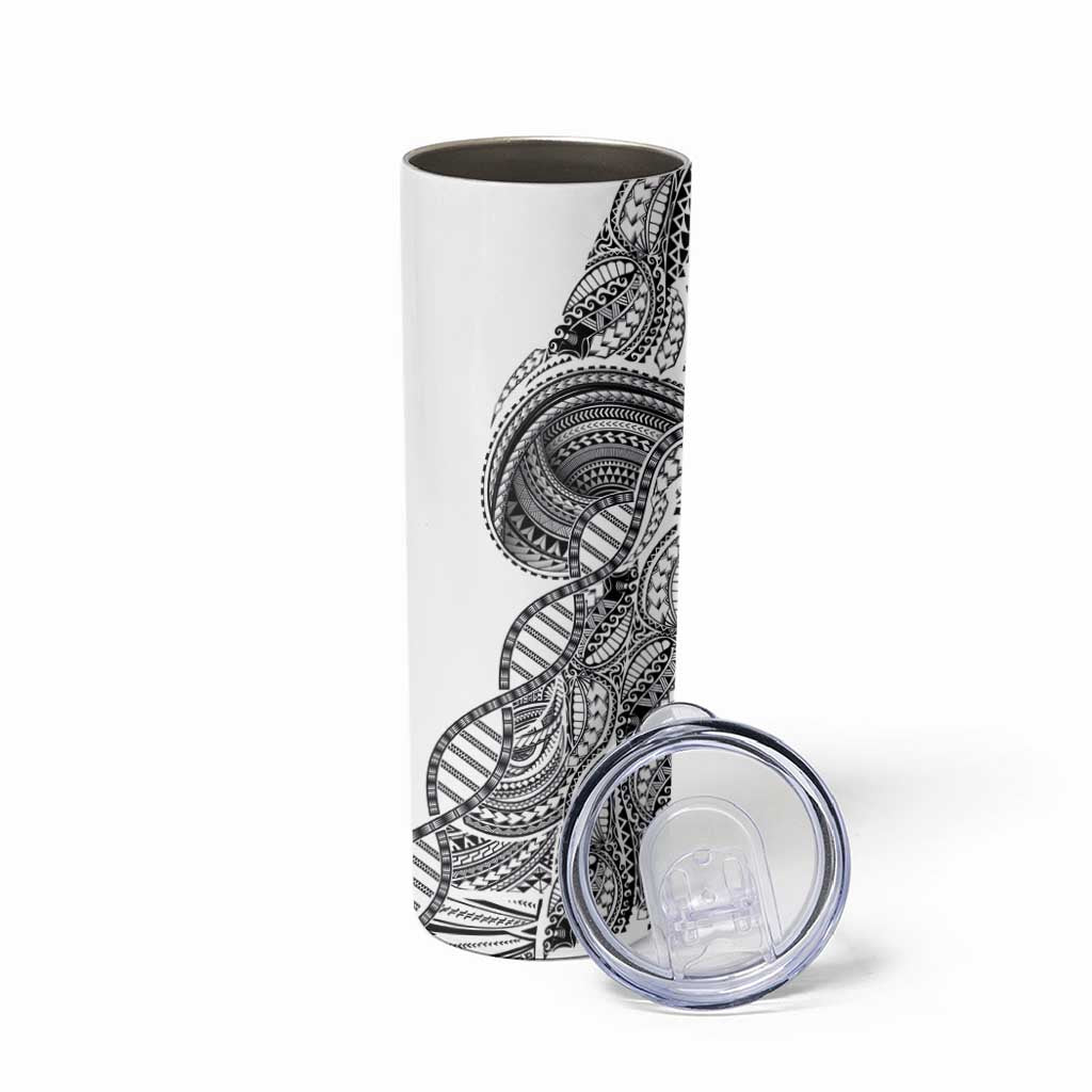Samoan DNA Art Tattoo Skinny Tumbler Polynesian Pattern White Color LT03 - Polynesian Pride