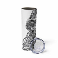 Samoan DNA Art Tattoo Skinny Tumbler Polynesian Pattern White Color LT03 - Polynesian Pride