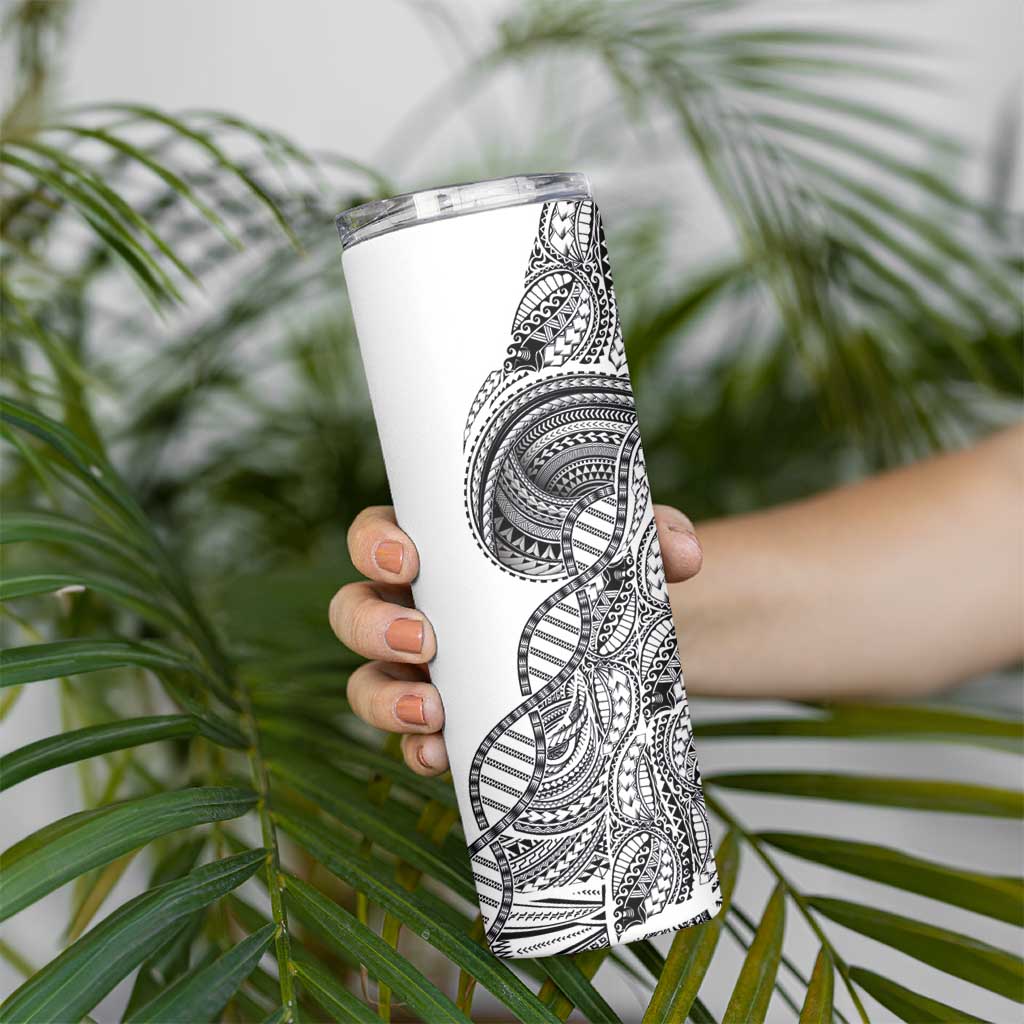 Samoan DNA Art Tattoo Skinny Tumbler Polynesian Pattern White Color LT03 - Polynesian Pride