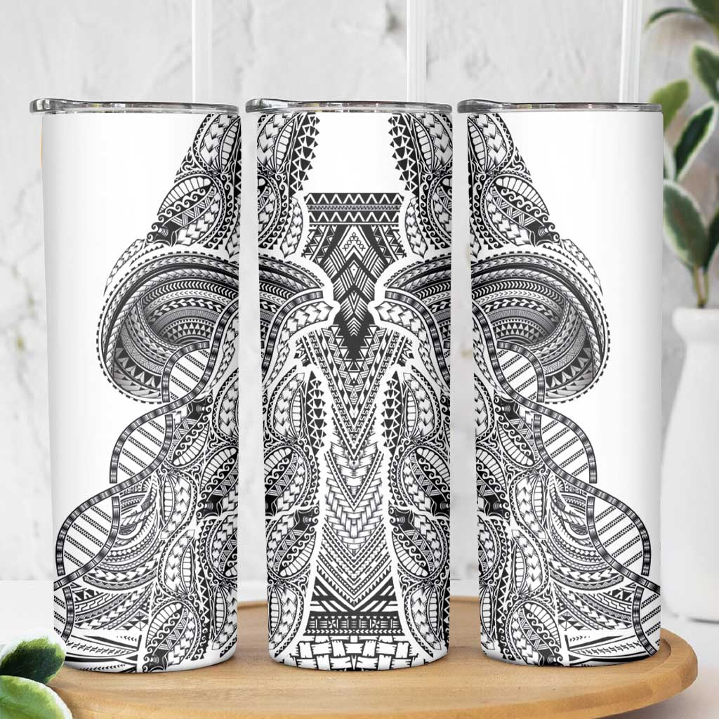 Samoan DNA Art Tattoo Skinny Tumbler Polynesian Pattern White Color LT03 - Polynesian Pride