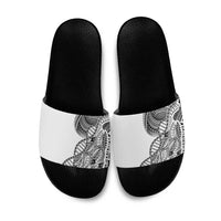 Samoan DNA Art Tattoo Slide Sandals Polynesian Pattern White Color LT03 White - Polynesian Pride
