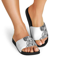 Samoan DNA Art Tattoo Slide Sandals Polynesian Pattern White Color LT03 - Polynesian Pride