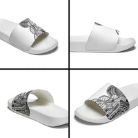 Samoan DNA Art Tattoo Slide Sandals Polynesian Pattern White Color LT03 - Polynesian Pride