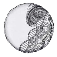 Samoan DNA Art Tattoo Spare Tire Cover Polynesian Pattern White Color LT03 - Polynesian Pride