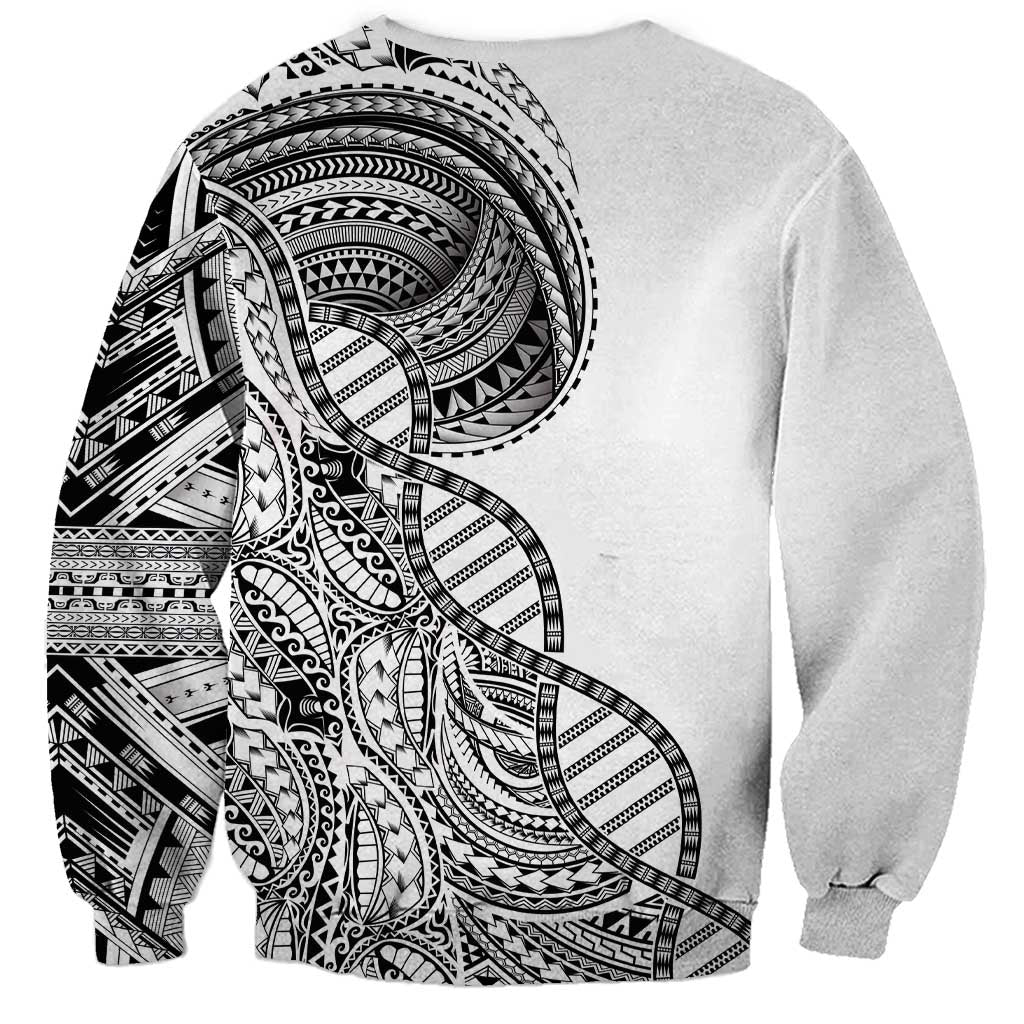 Samoan DNA Art Tattoo Sweatshirt Polynesian Pattern White Color LT03 - Polynesian Pride
