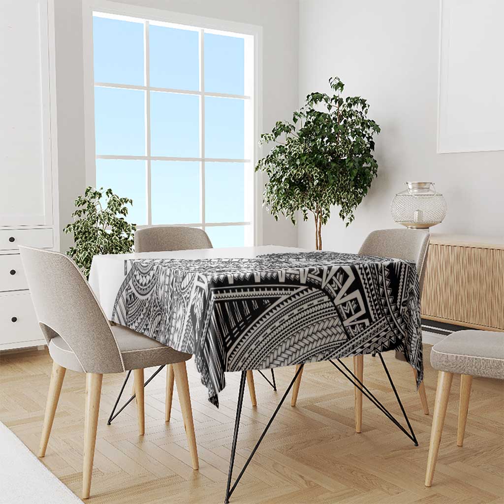 Samoan DNA Art Tattoo Tablecloth Polynesian Pattern White Color LT03 - Polynesian Pride