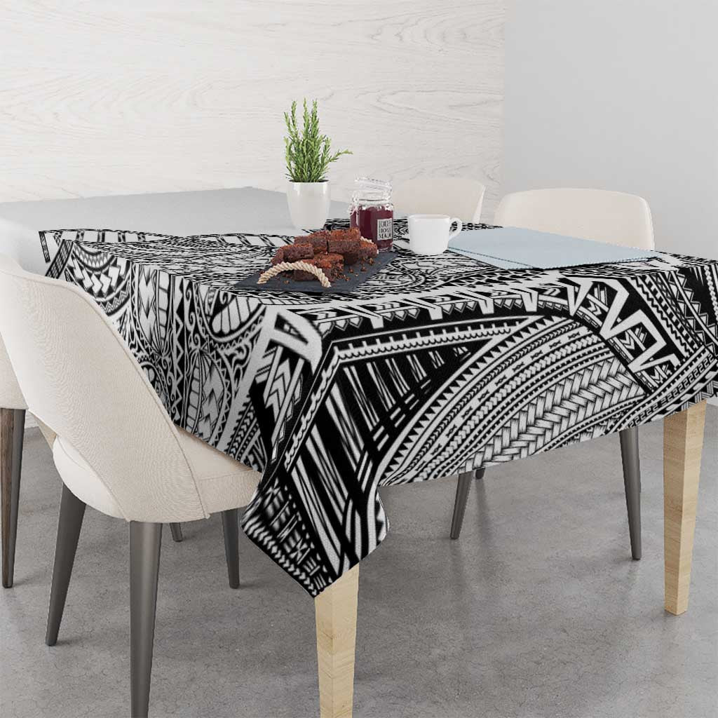 Samoan DNA Art Tattoo Tablecloth Polynesian Pattern White Color LT03 - Polynesian Pride