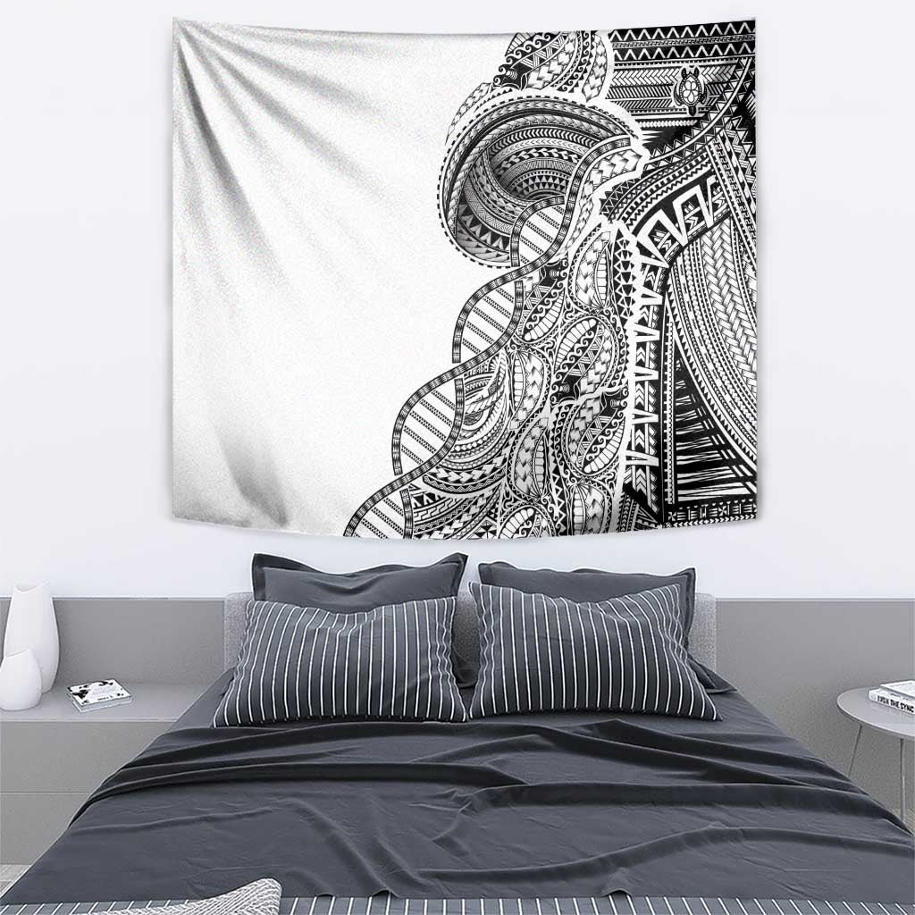 Samoan DNA Art Tattoo Tapestry Polynesian Pattern White Color LT03 - Polynesian Pride