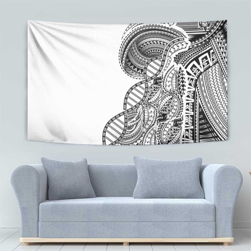 Samoan DNA Art Tattoo Tapestry Polynesian Pattern White Color LT03 - Polynesian Pride