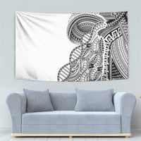Samoan DNA Art Tattoo Tapestry Polynesian Pattern White Color LT03 - Polynesian Pride