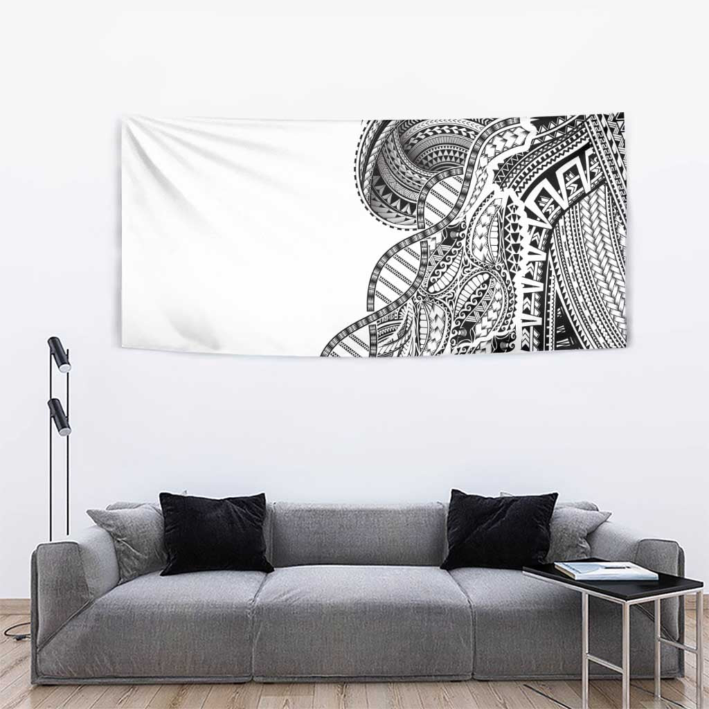 Samoan DNA Art Tattoo Tapestry Polynesian Pattern White Color LT03 - Polynesian Pride