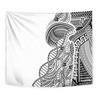 Samoan DNA Art Tattoo Tapestry Polynesian Pattern White Color LT03 - Polynesian Pride