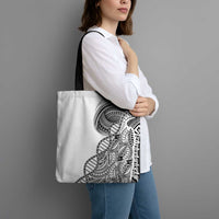Samoan DNA Art Tattoo Tote Bag Polynesian Pattern White Color LT03 - Polynesian Pride