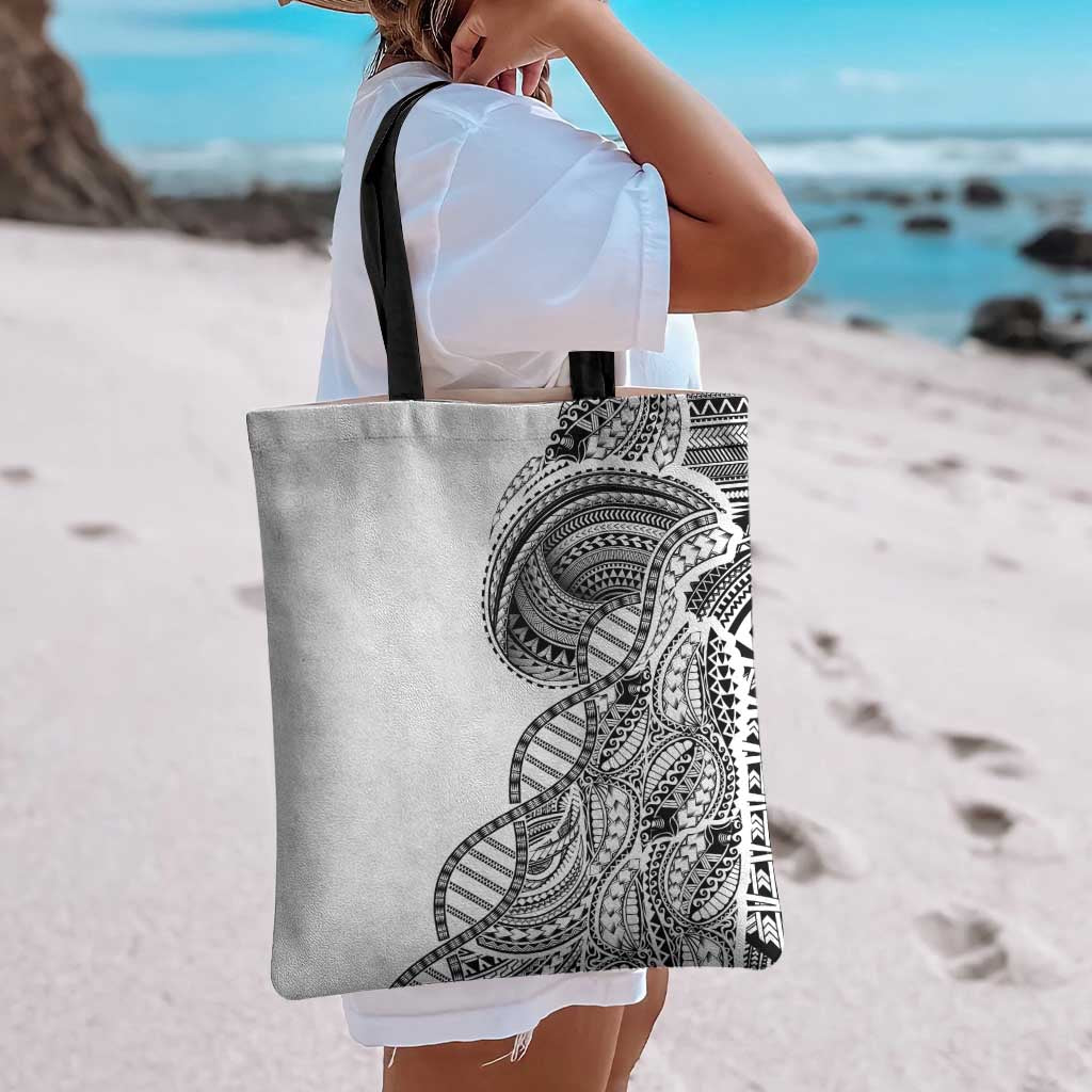 Samoan DNA Art Tattoo Tote Bag Polynesian Pattern White Color LT03 - Polynesian Pride