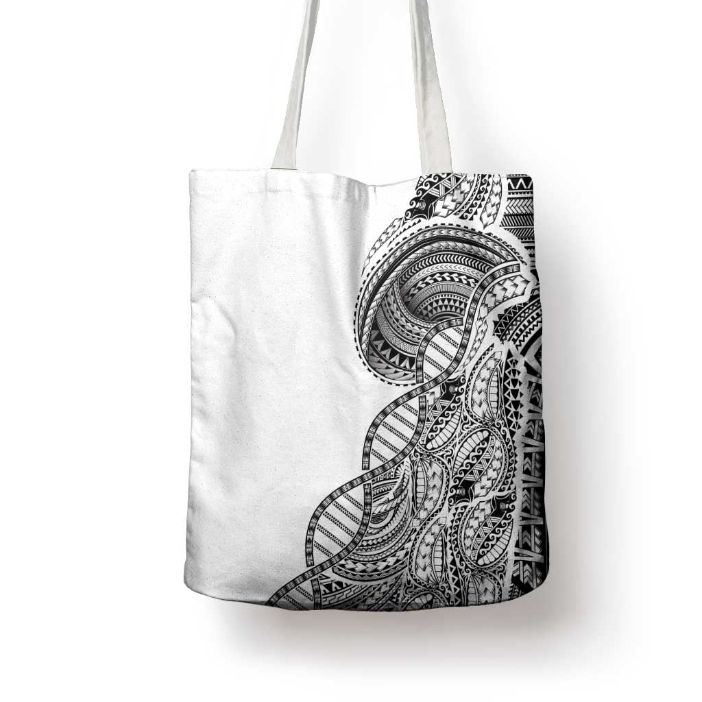 Samoan DNA Art Tattoo Tote Bag Polynesian Pattern White Color LT03 - Polynesian Pride