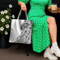 Samoan DNA Art Tattoo Tote Bag Polynesian Pattern White Color LT03 - Polynesian Pride