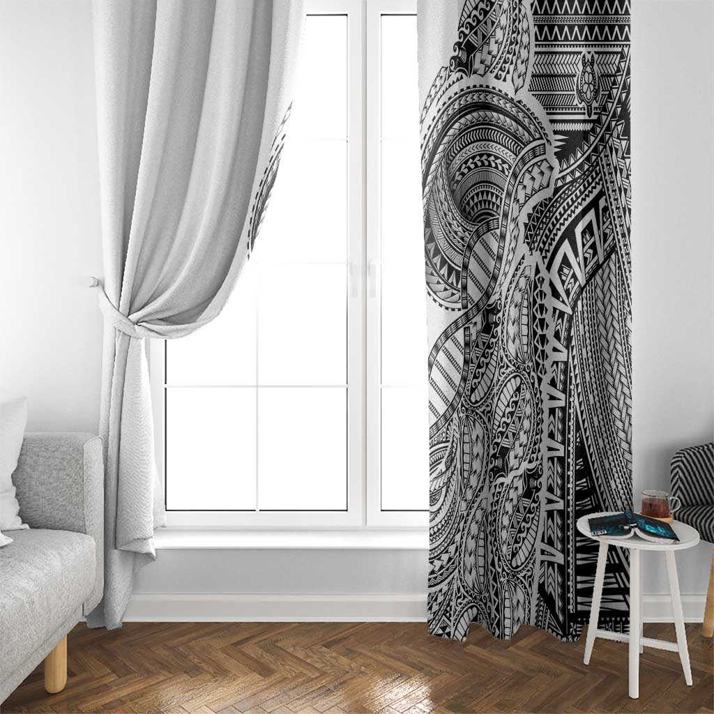 Samoan DNA Art Tattoo Window Curtain Polynesian Pattern White Color LT03 - Polynesian Pride