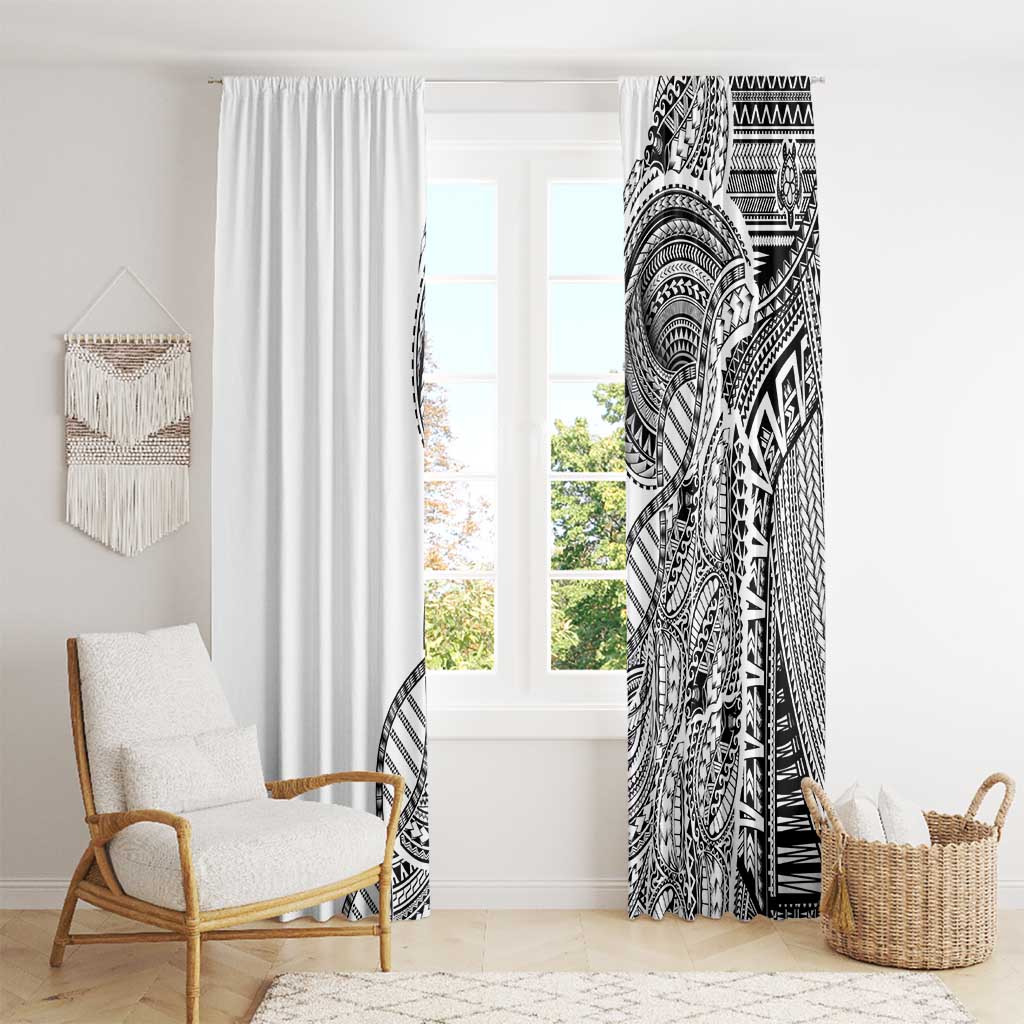 Samoan DNA Art Tattoo Window Curtain Polynesian Pattern White Color LT03 - Polynesian Pride