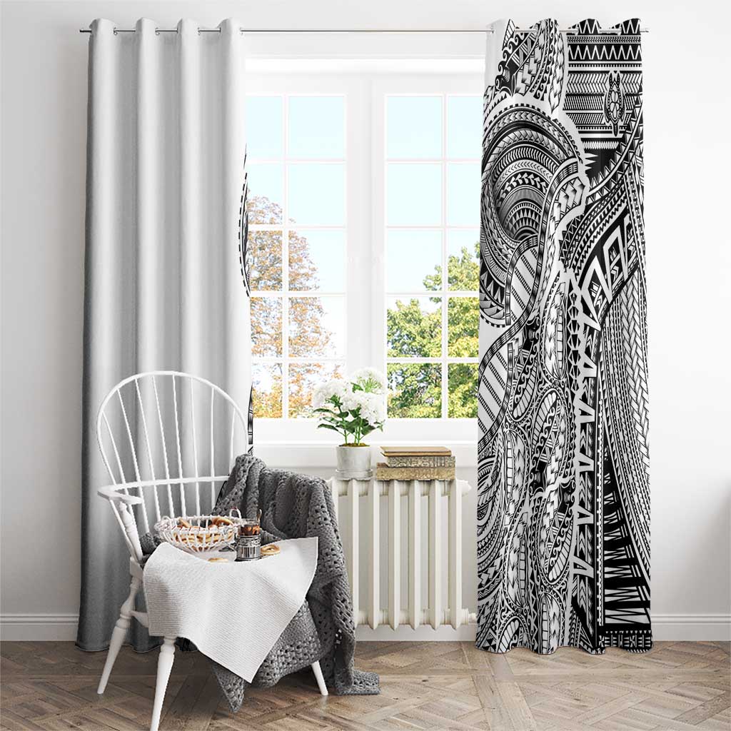Samoan DNA Art Tattoo Window Curtain Polynesian Pattern White Color LT03 - Polynesian Pride