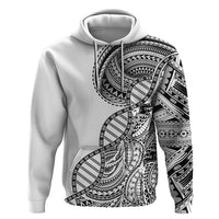 Samoan DNA Art Tattoo Zip Hoodie Polynesian Pattern White Color LT03 Pullover Hoodie White - Polynesian Pride