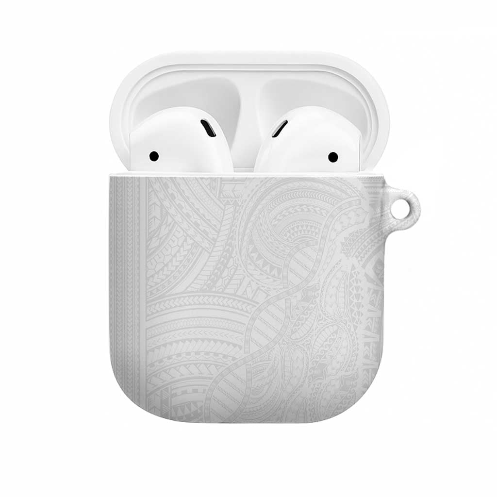 Samoan DNA Art Tattoo AirPods Case Polynesian Pattern All White LT03 White - Polynesian Pride