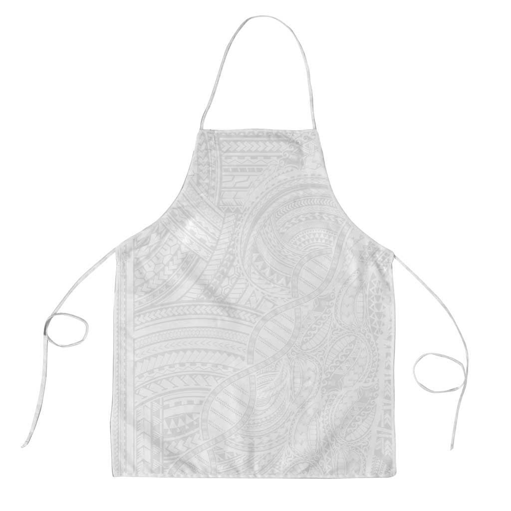Samoan DNA Art Tattoo Apron Polynesian Pattern All White LT03 White - Polynesian Pride