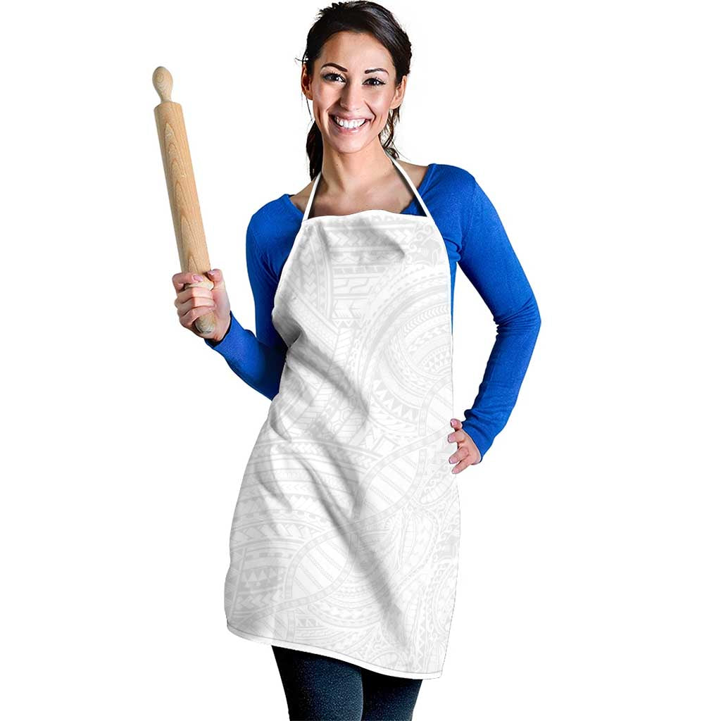 Samoan DNA Art Tattoo Apron Polynesian Pattern All White LT03 - Polynesian Pride