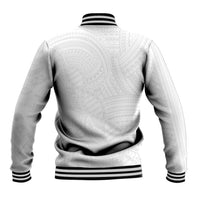 Samoan DNA Art Tattoo Baseball Jacket Polynesian Pattern All White LT03 - Polynesian Pride