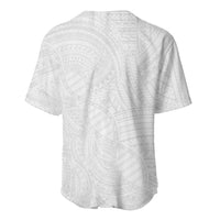 Samoan DNA Art Tattoo Baseball Jersey Polynesian Pattern All White LT03 - Polynesian Pride
