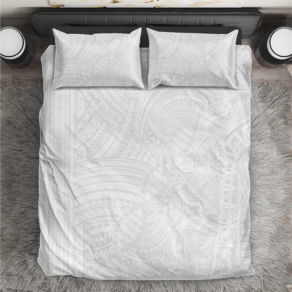 Samoan DNA Art Tattoo Bedding Set Polynesian Pattern All White LT03 White - Polynesian Pride