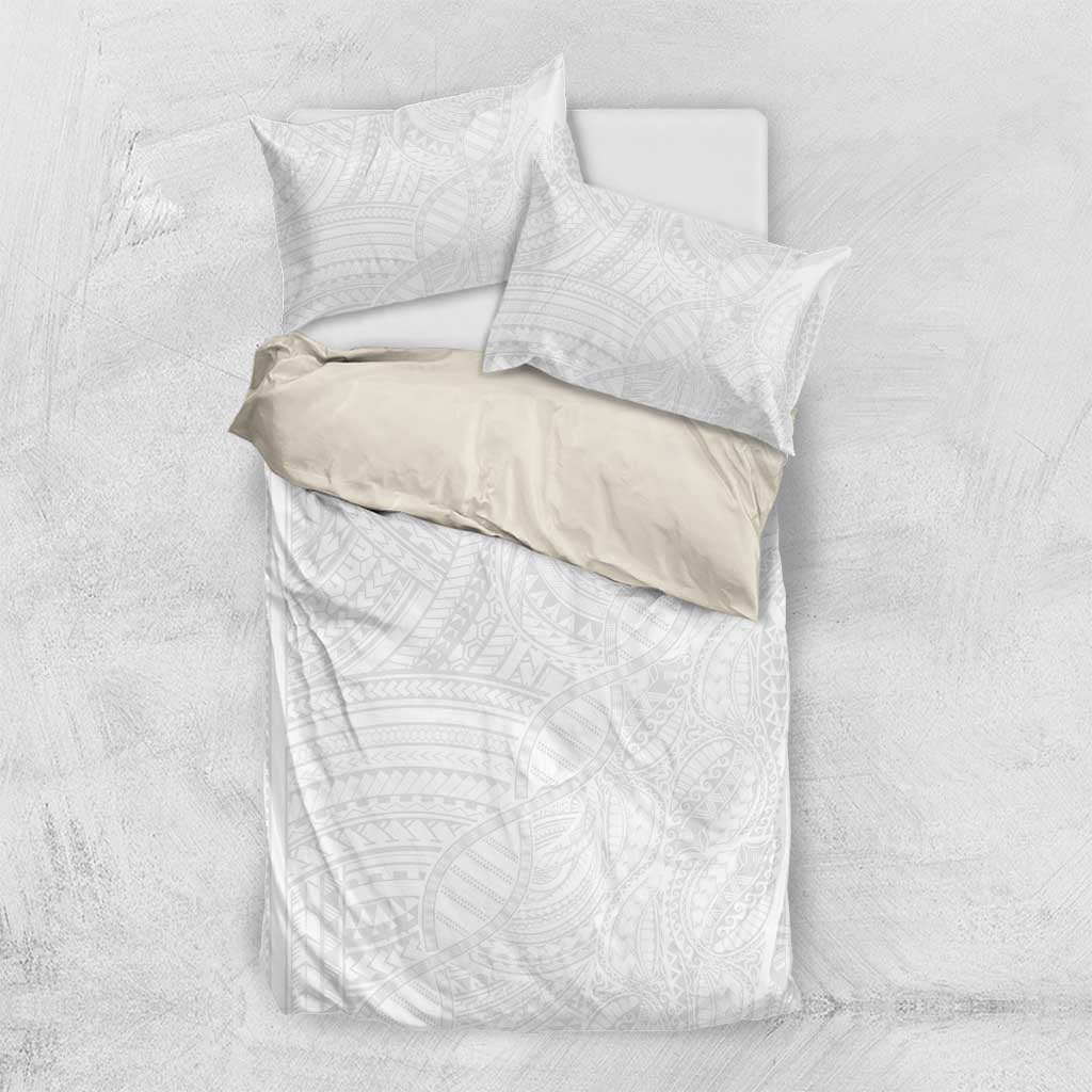 Samoan DNA Art Tattoo Bedding Set Polynesian Pattern All White LT03 US Twin 172cm x 218cm White - Polynesian Pride
