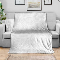 Samoan DNA Art Tattoo Blanket Polynesian Pattern All White LT03 - Polynesian Pride