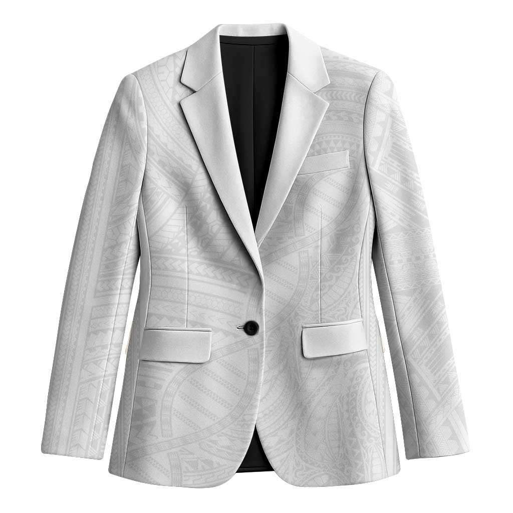 Samoan DNA Art Tattoo Blazer Polynesian Pattern All White LT03 Unisex White - Polynesian Pride