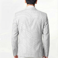 Samoan DNA Art Tattoo Blazer Polynesian Pattern All White LT03 - Polynesian Pride