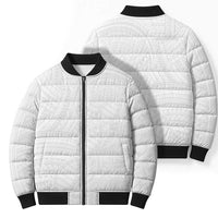 Samoan DNA Art Tattoo Bomber Puffer Jacket Polynesian Pattern All White LT03 - Polynesian Pride