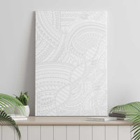Samoan DNA Art Tattoo Canvas Wall Art Polynesian Pattern All White LT03 - Polynesian Pride