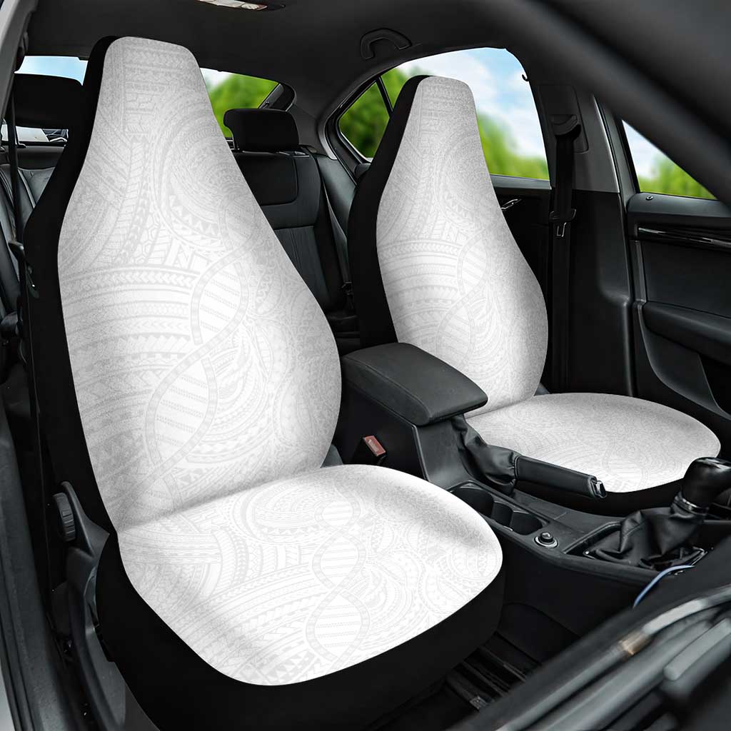 Samoan DNA Art Tattoo Car Seat Cover Polynesian Pattern All White LT03 One Size White - Polynesian Pride