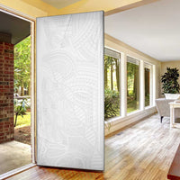 Samoan DNA Art Tattoo Door Cover Polynesian Pattern All White LT03 - Polynesian Pride