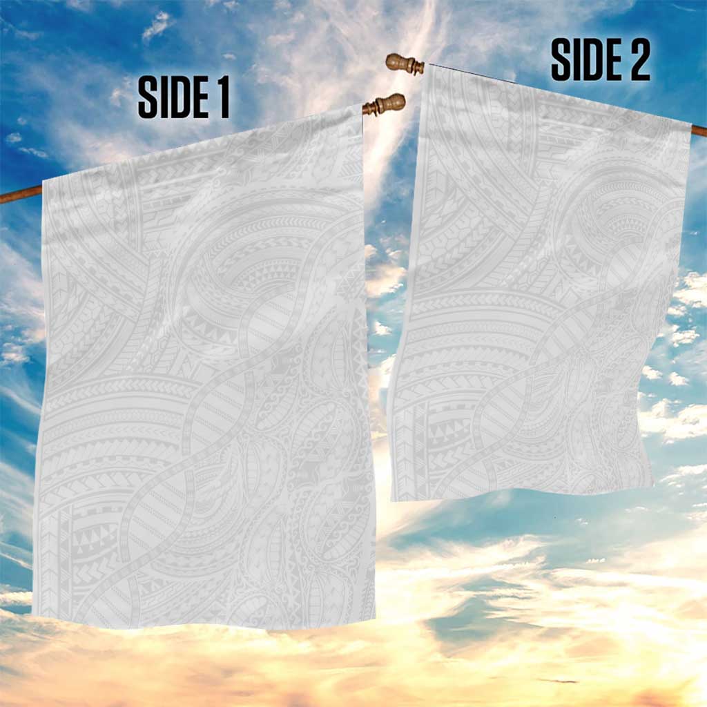 Samoan DNA Art Tattoo Garden Flag Polynesian Pattern All White LT03 - Polynesian Pride