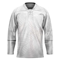 Samoan DNA Art Tattoo Hockey Jersey Polynesian Pattern All White LT03 Unisex White - Polynesian Pride