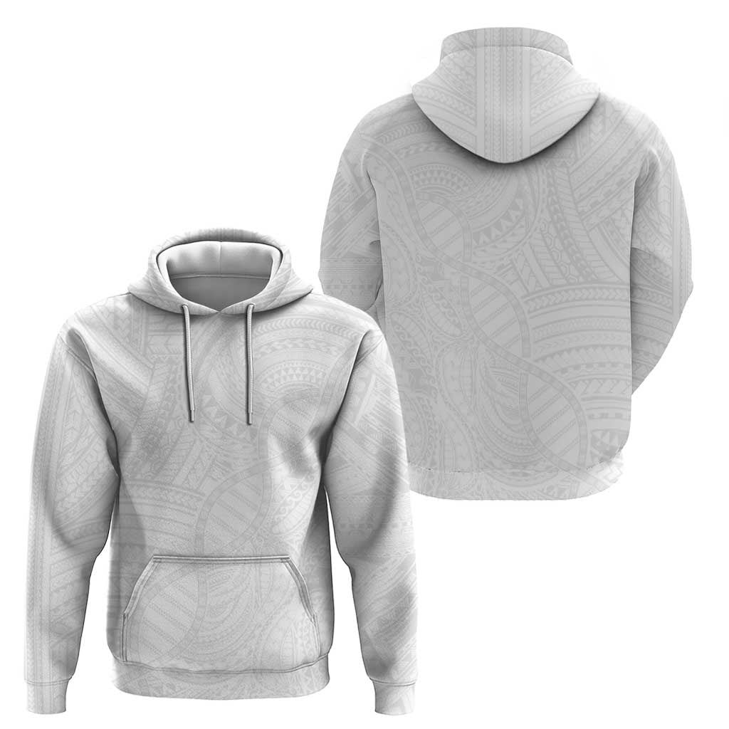 Samoan DNA Art Tattoo Hoodie Polynesian Pattern All White LT03 - Polynesian Pride