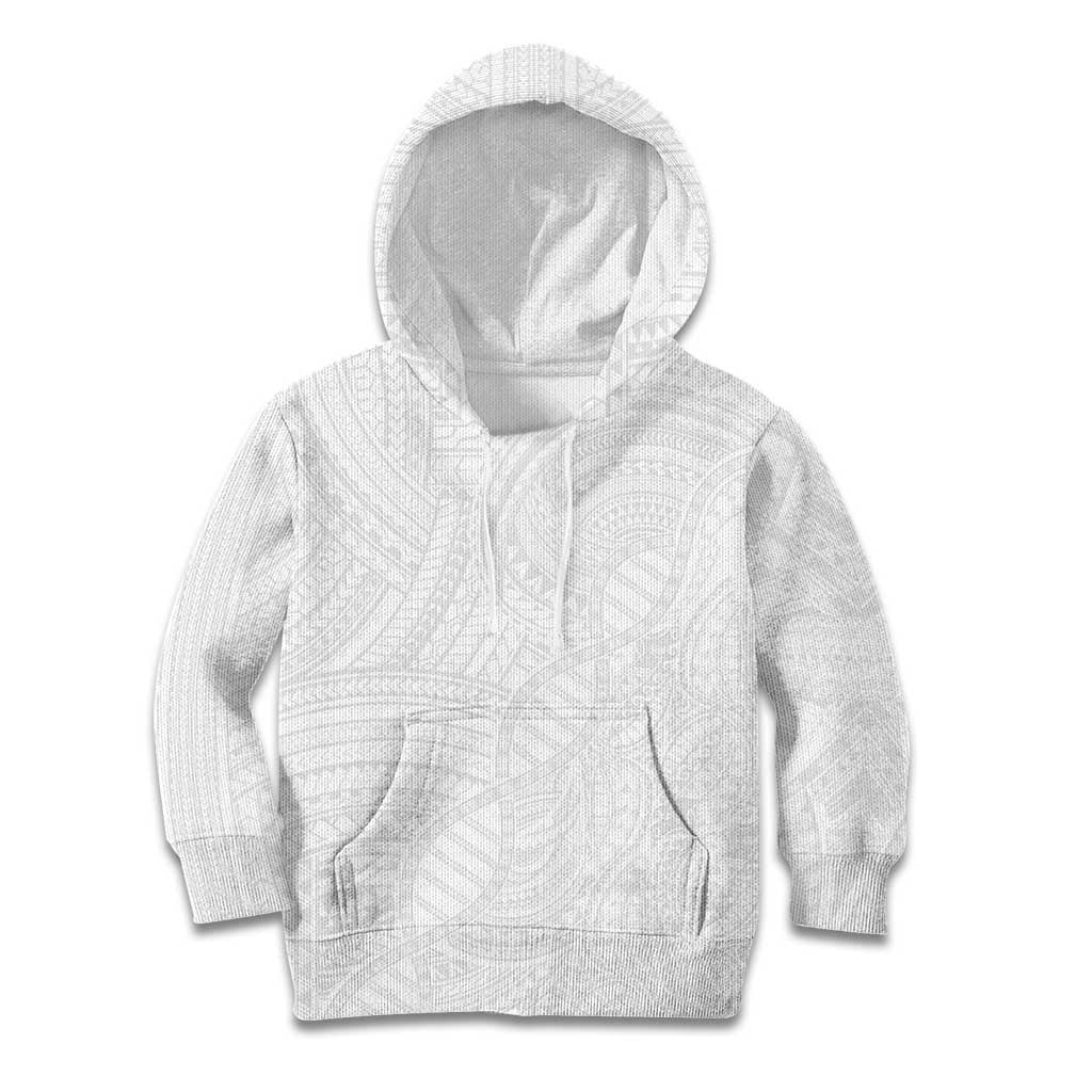 Samoan DNA Art Tattoo Kid Hoodie Polynesian Pattern All White LT03 Hoodie White - Polynesian Pride
