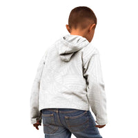 Samoan DNA Art Tattoo Kid Hoodie Polynesian Pattern All White LT03 - Polynesian Pride