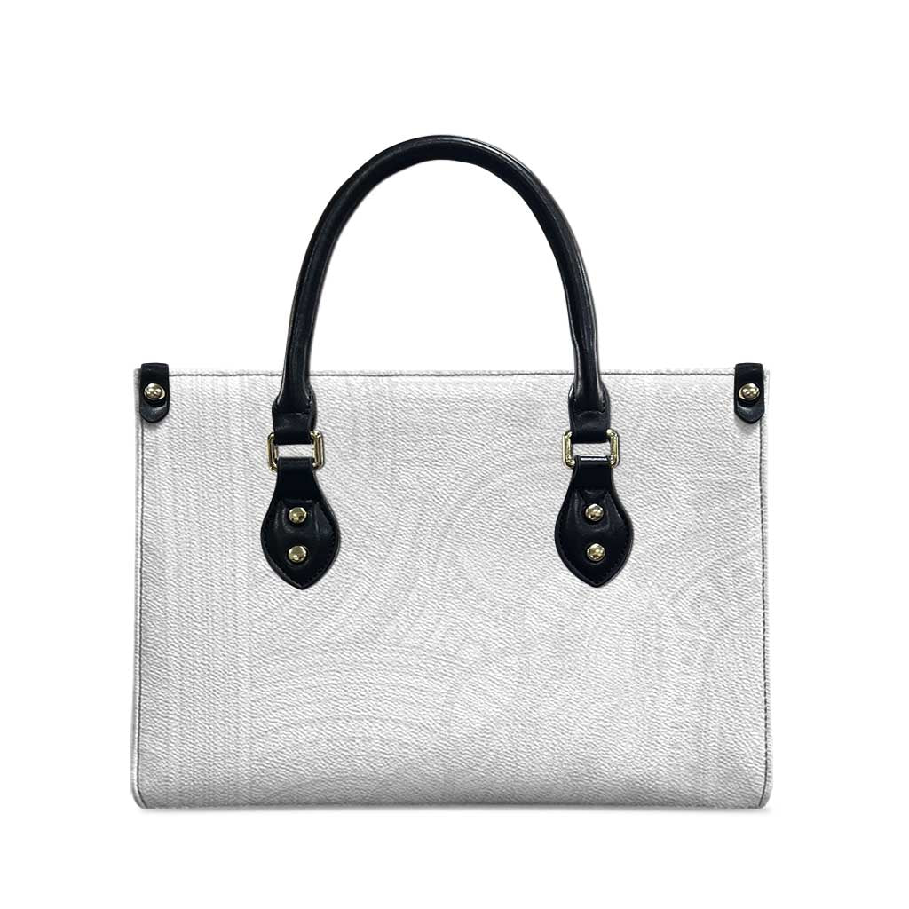Samoan DNA Art Tattoo Leather Bag Polynesian Pattern All White LT03 - Polynesian Pride