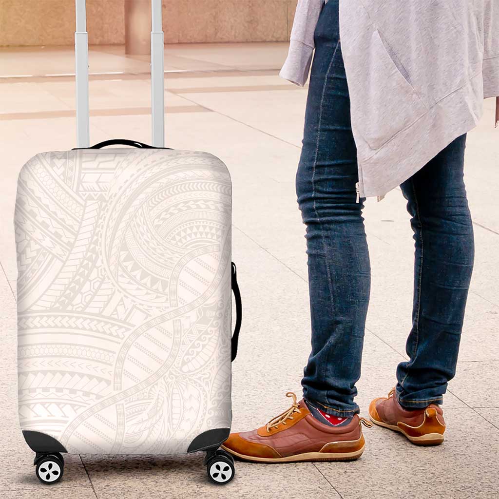 Samoan DNA Art Tattoo Luggage Cover Polynesian Pattern All White LT03 White - Polynesian Pride