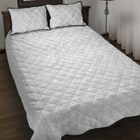 Samoan DNA Art Tattoo Quilt Bed Set Polynesian Pattern All White