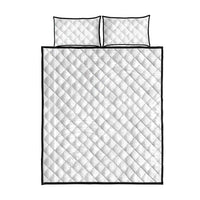 Samoan DNA Art Tattoo Quilt Bed Set Polynesian Pattern All White