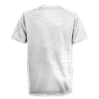 Samoan DNA Art Tattoo Rugby Jersey Polynesian Pattern All White LT03 - Polynesian Pride