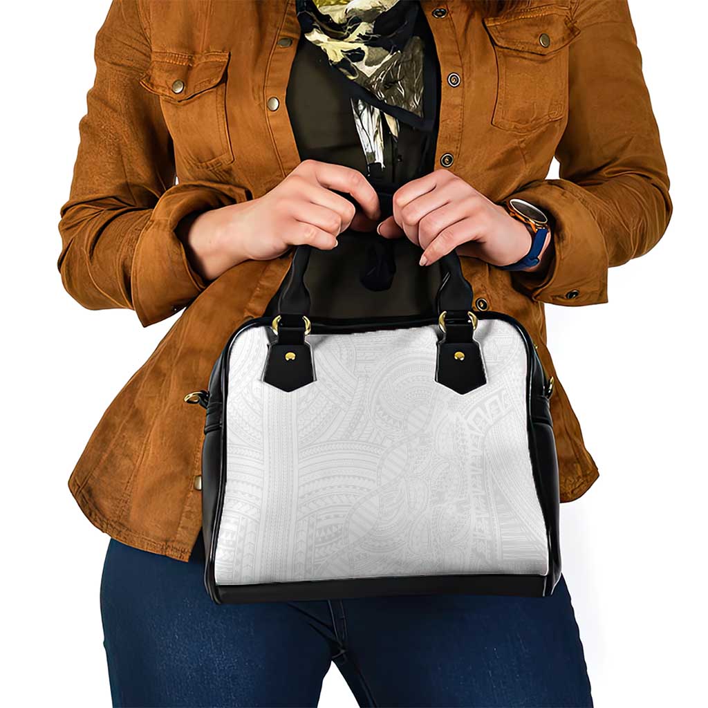Samoan DNA Art Tattoo Shoulder Handbag Polynesian Pattern All White LT03 - Polynesian Pride