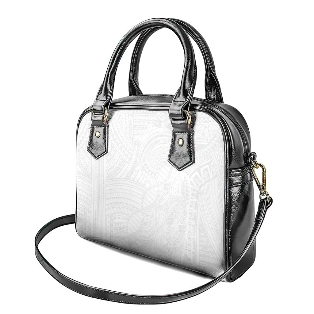 Samoan DNA Art Tattoo Shoulder Handbag Polynesian Pattern All White LT03 - Polynesian Pride
